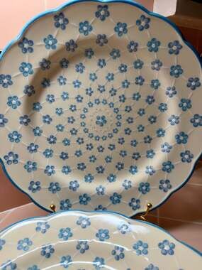RARE! Vintage Franciscan Earthenware French Floral Dinner Plate Set of 4
